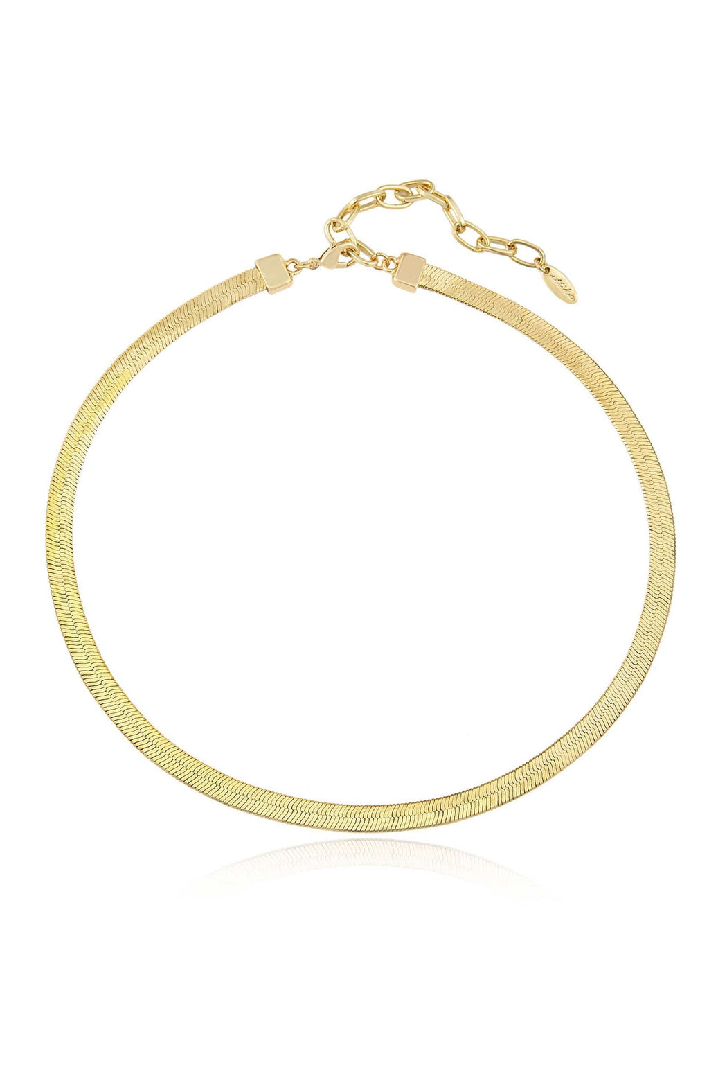 Ettika Necklaces 18k Gold Plated / One Size Brooklyn Flat Herringbone Chain Necklace