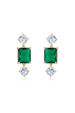 Ettika Earrings 18k Gold Plated / One Size Emerald Beauty 18k Gold Plated Dangle Earrings