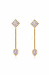 Ettika Earrings Clear Crystals / One Size Bezel Crystal Shapes 18k Gold Plated Drop Earrings