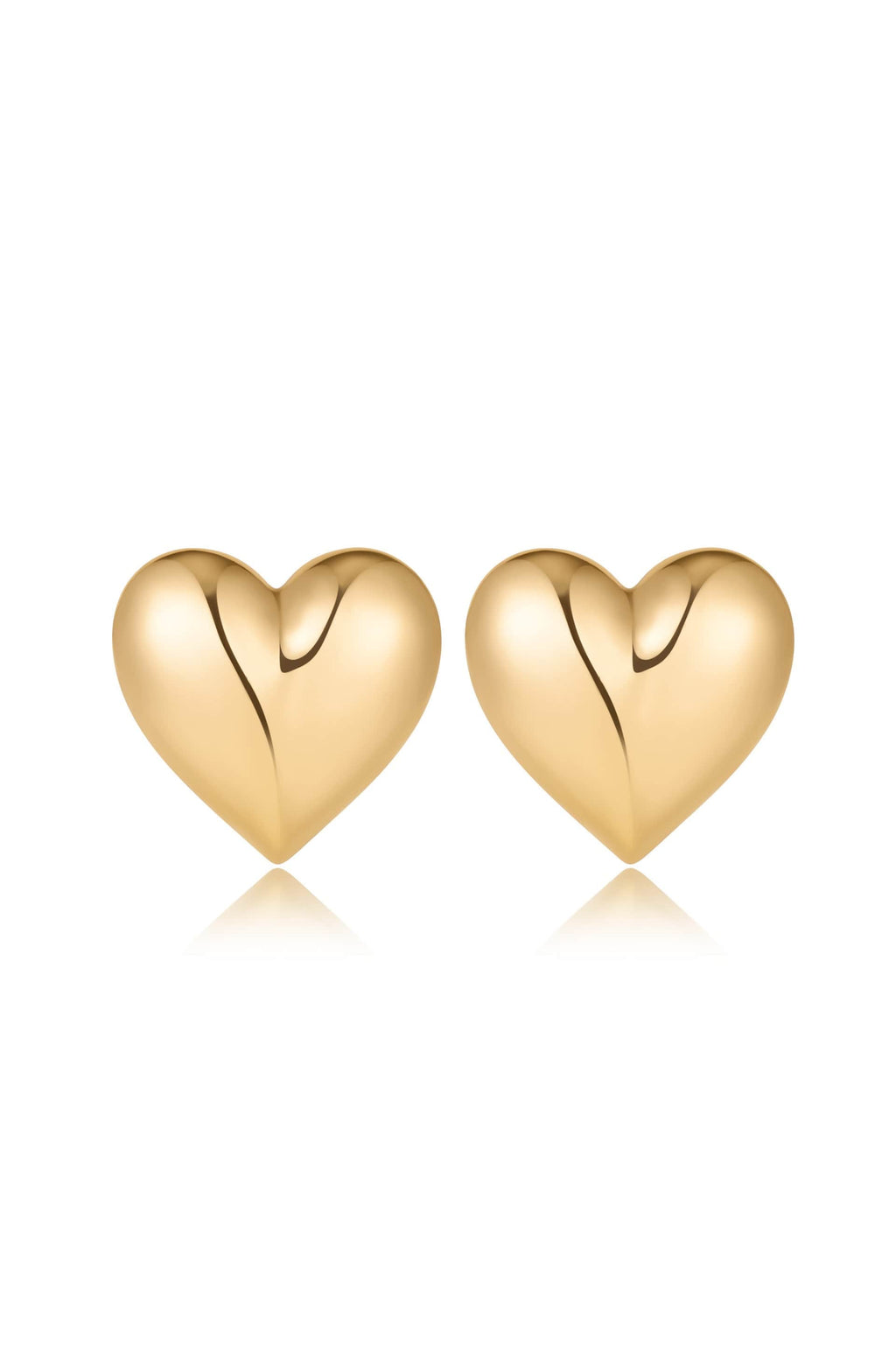 Ettika Earrings 18k Gold Plated / One Size 18k Gold Plated Heart Stud Earrings