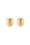 Ettika Earrings 18k Gold Plated / One Size Minimal Curved Square Stud Earrings