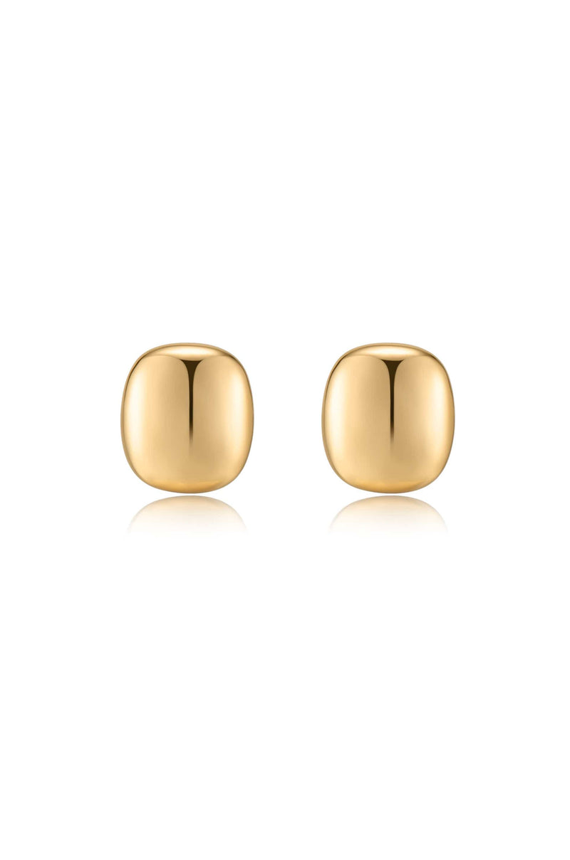 Ettika Earrings 18k Gold Plated / One Size Minimal Curved Square Stud Earrings