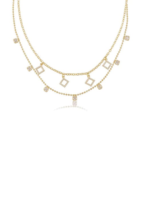Eiluj Beauty Crystaline 18k Gold Plated Necklace Set