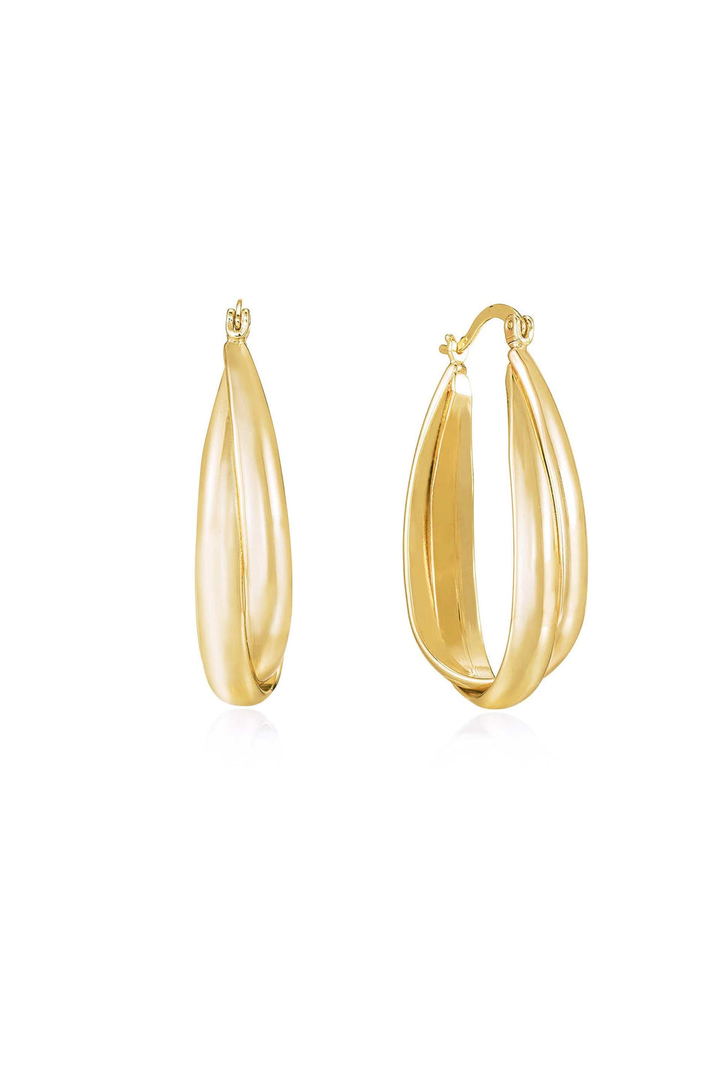 Ettika Earrings 18k Gold Plated / One Size Everyday Oval 18k Gold Plated Hoop Earrings