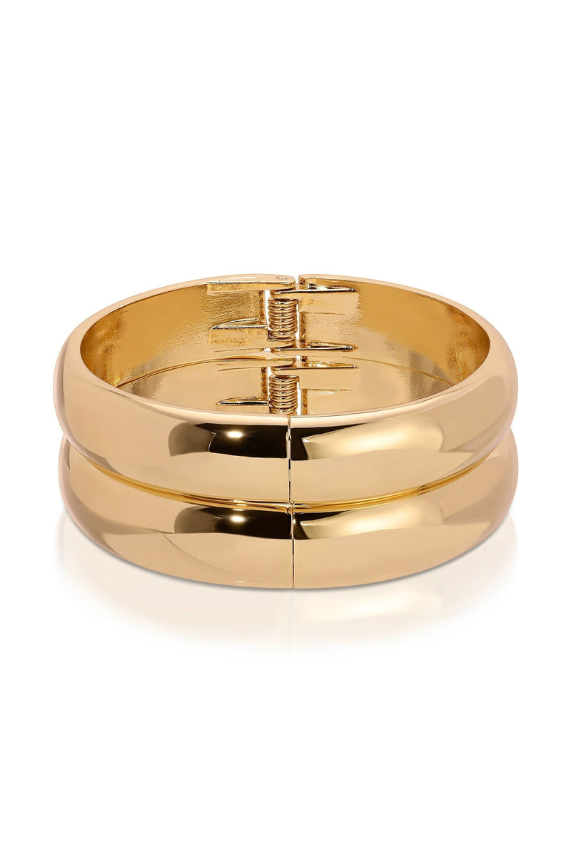 Ettika Cuffs and Bangles 18k Gold Plated / One Size Simple Stackable Bangle Bracelet Set