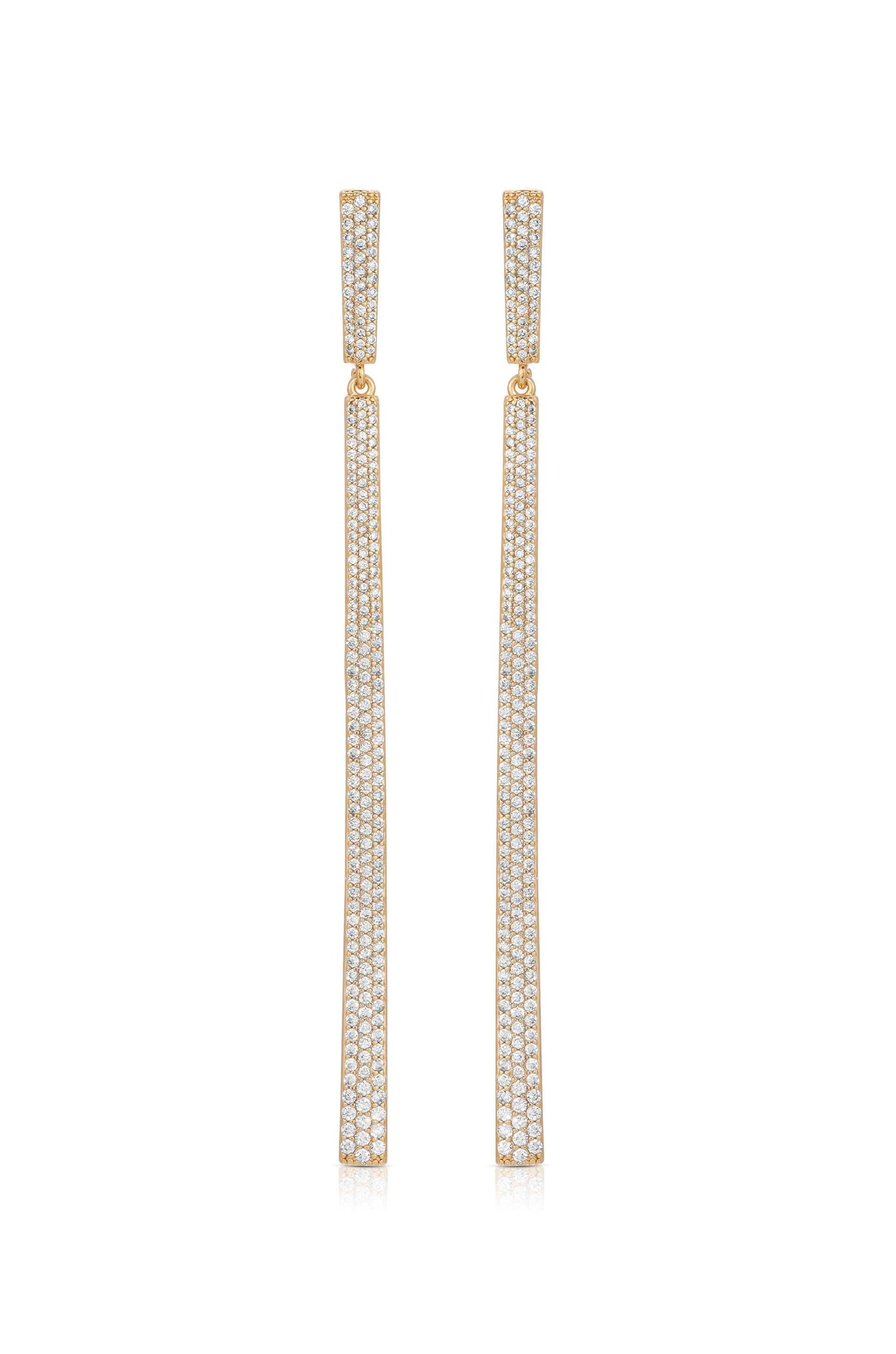 Ettika Earrings Clear Crystals / One Size Straight Drop Crystal Dangle Earrings