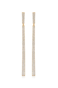 Ettika Earrings Clear Crystals / One Size Straight Drop Crystal Dangle Earrings
