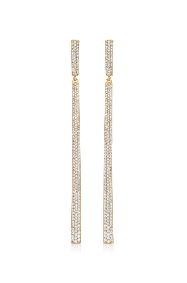 Ettika Earrings Clear Crystals / One Size Straight Drop Crystal Dangle Earrings