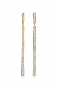 Ettika Earrings Clear Crystals / One Size Straight Drop Crystal Dangle Earrings