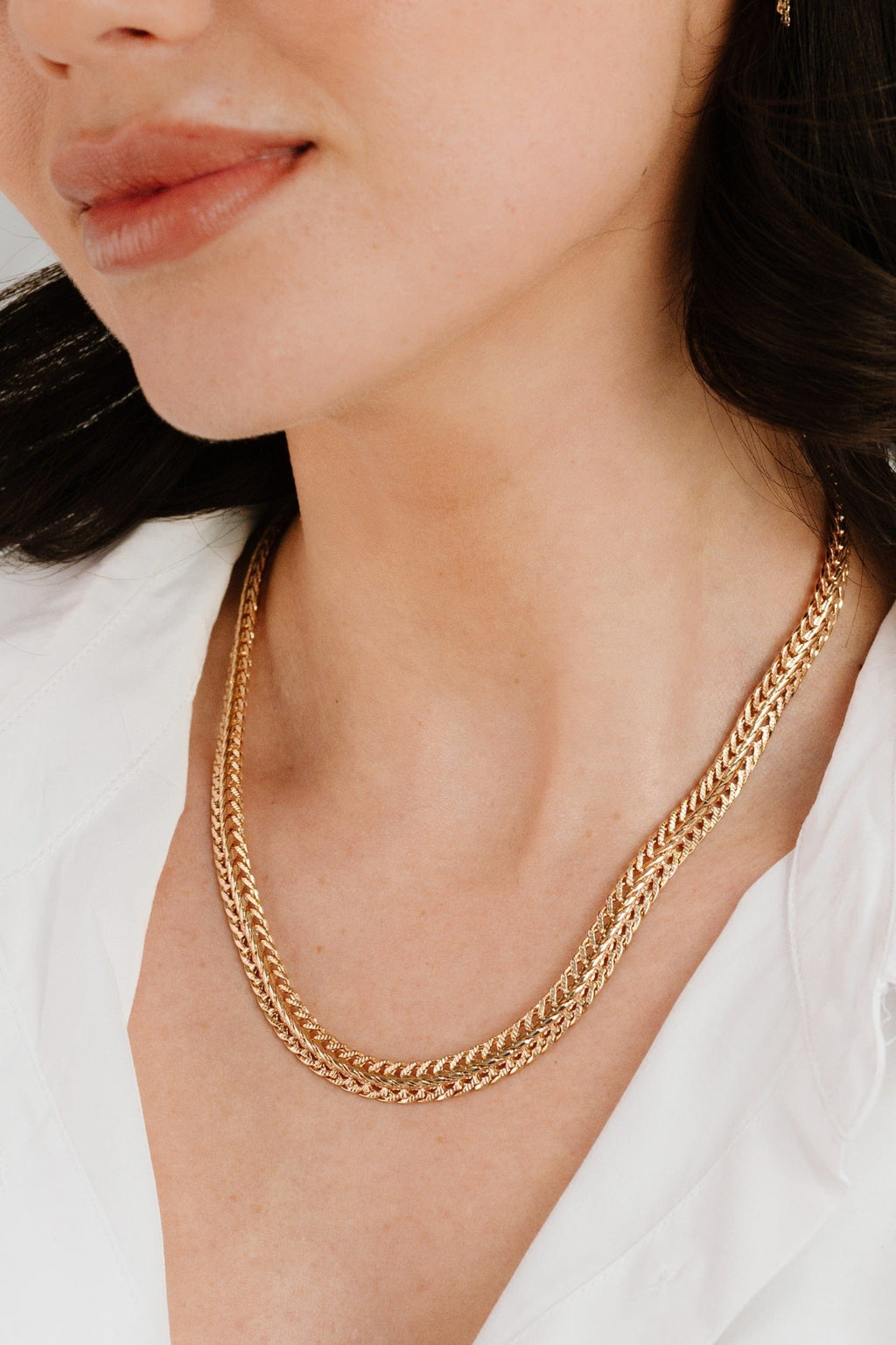 Ettika Necklaces 18k Gold Plated / One Size Woven 18k Gold Plated Chain Necklace