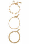 Ettika Bracelets 18k Gold Plated / One Size The Power of Three 18k Gold Plated Bracelet Set