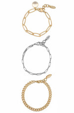 Ettika Bracelets 18k Gold Plated / One Size The Power of Three 18k Gold Plated Bracelet Set