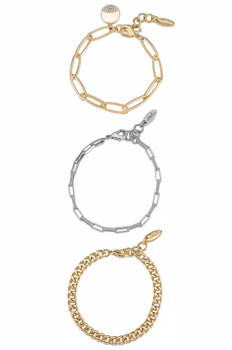 Ettika Bracelets 18k Gold Plated / One Size The Power of Three 18k Gold Plated Bracelet Set