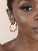 Ettika Earrings Pearl / One Size Spotted Pearl Hoop Earrings
