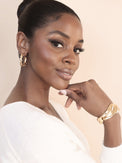 Ettika Earrings Pearl / One Size Spotted Pearl Hoop Earrings