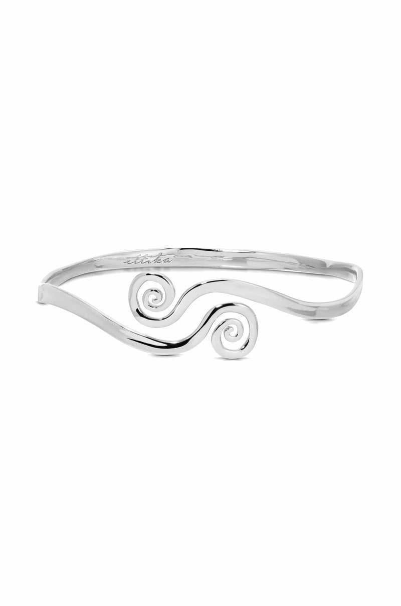 Ettika Cuffs and Bangles Silver Plated / One Size Intertwined Aura Arm Cuff