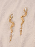 Ettika Earrings Clear Crystal with 18k Gold Plating / One Size Serpentina Earrings