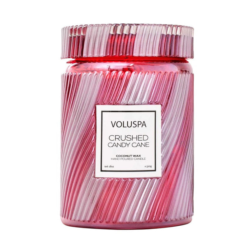 Voluspa Candle Crushed Candy Cane Large Jar Candle