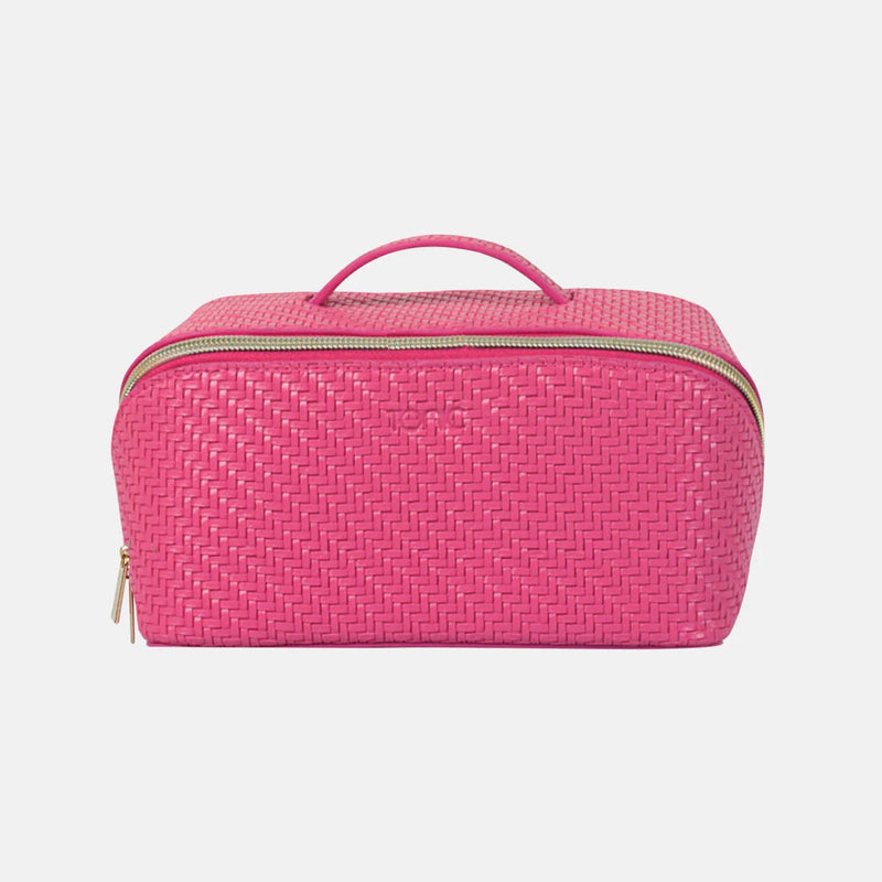 Tonic Australia Cosmetic Bag Raspberry Medium Herringbone Beauty Bag