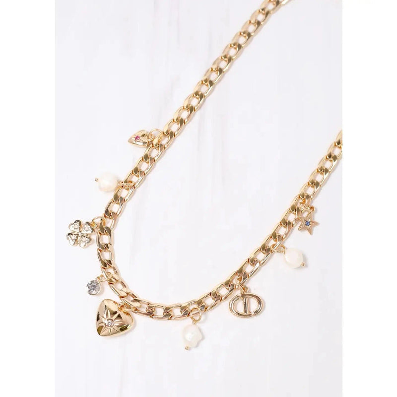 Caroline Hill Necklace Parris Charms Necklace Gold