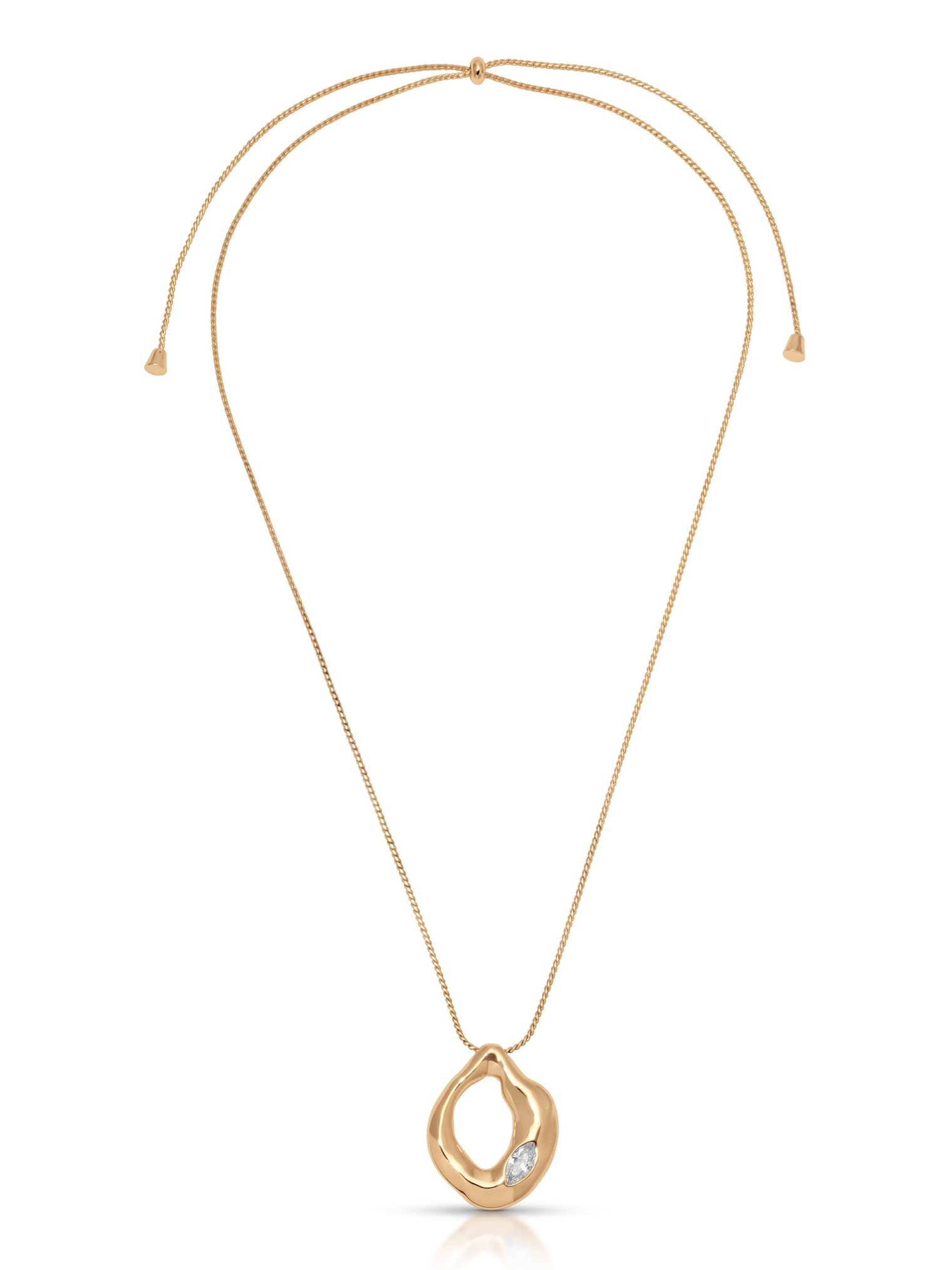 Molten Marquise Pendant Necklace