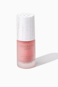 Lip balm with white cap and pink body on a white background
