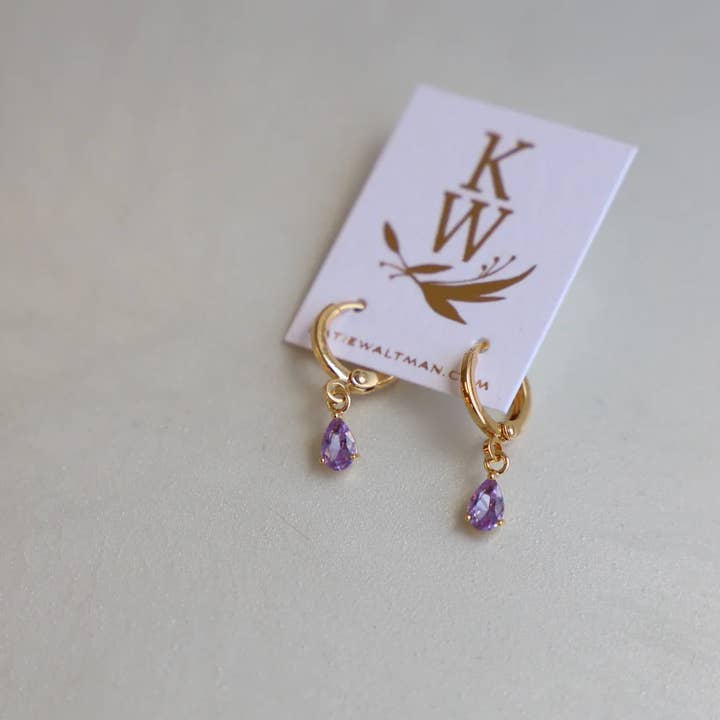 Birthstone Teardrop Earrings