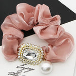 Eiluj Scrunchies Pink Gem Satin Scrunchie