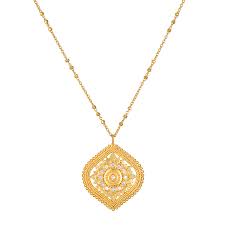 Eiluj Beauty Awaken Awareness Lotus White Topaz Necklace