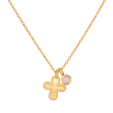 Compassionate Faith Rose Quartz Cross Necklace