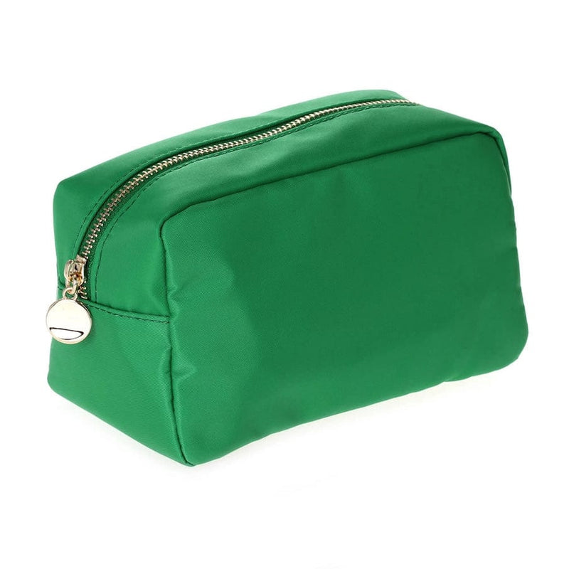 Mimi Cosmetic Bag Green Emma Round Zippered Nylon Cosmetic Pouch