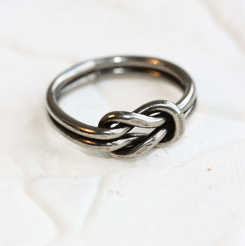Diament Jewelry Ring Silver Sailor Knot Ring