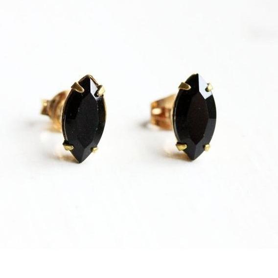 Diament Jewelry Earrings Black Marquis Studs