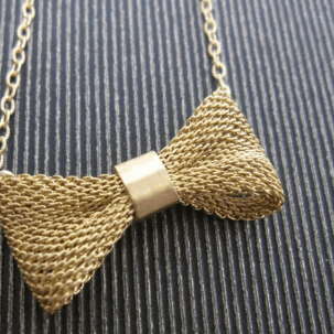 Diament Jewelry Necklace Mesh Bow Necklace