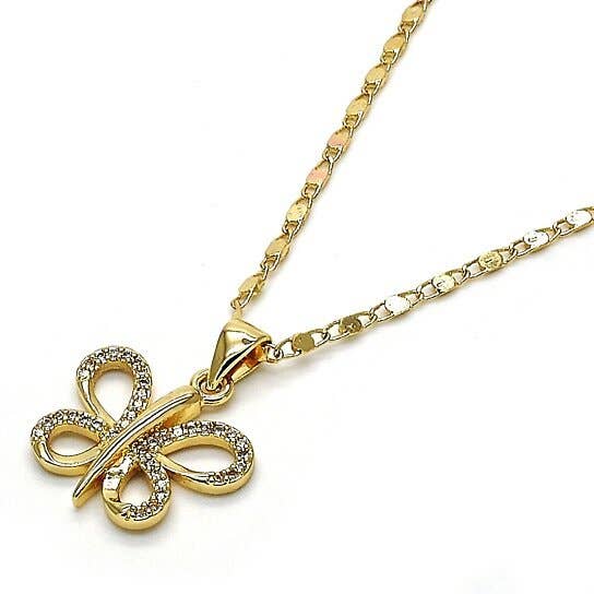 RM Gold Necklace Butterfly Gold Plated Necklace