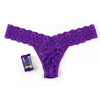 Hanky Panky Thong Purple Velvet Silk Rose Rolled Signature Lace Low Rise Thong
