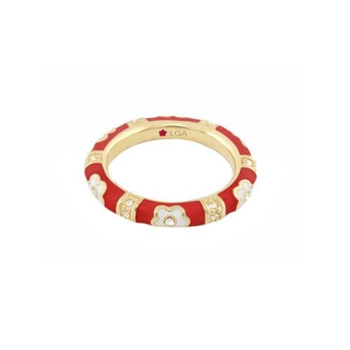 Lauren G Adams Rings 6 / Red and Gold Daisy Love Ring