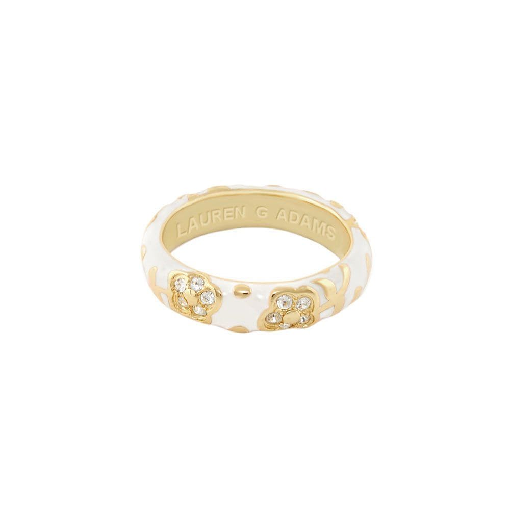Lauren G Adams Rings 6 / Ivory and Gold Flowers by Orly Stackable Ring