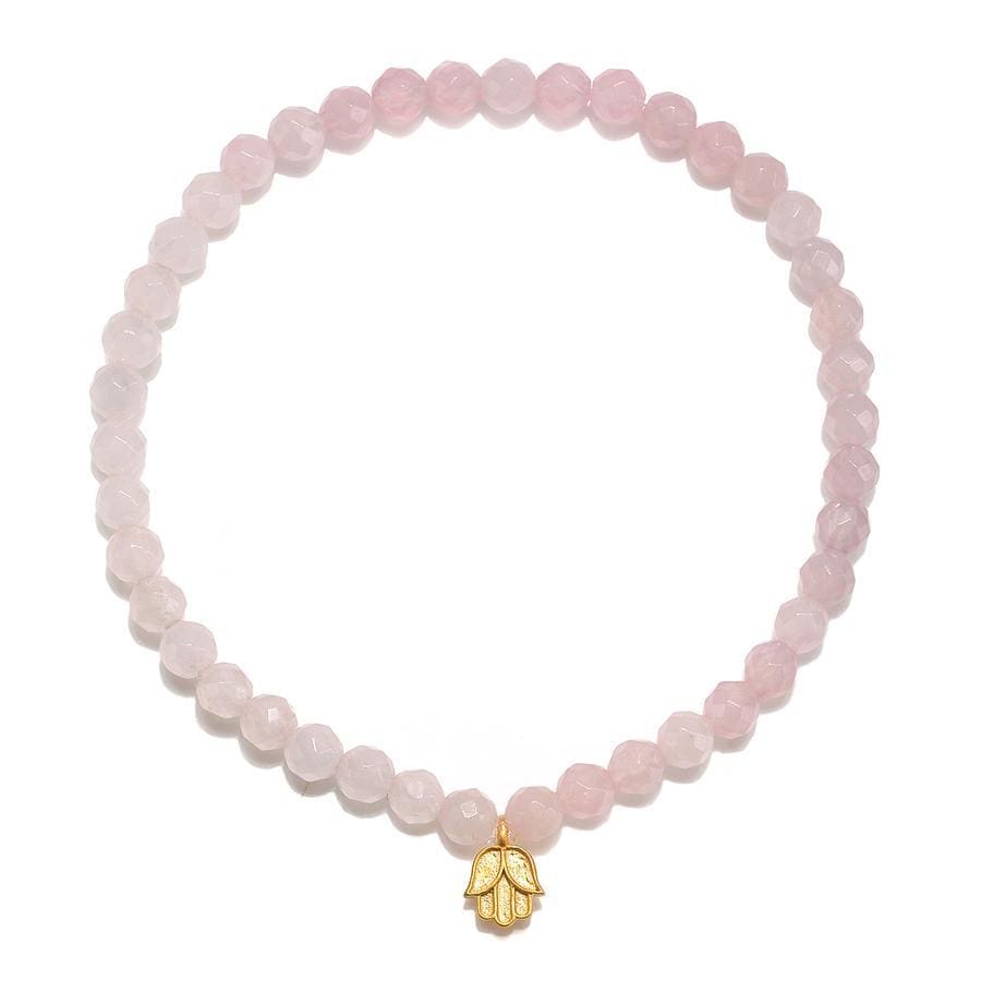 Satya Jewelry Bracelet Blessings of Love Hamsa Rose Quartz Gemstone Bracelet