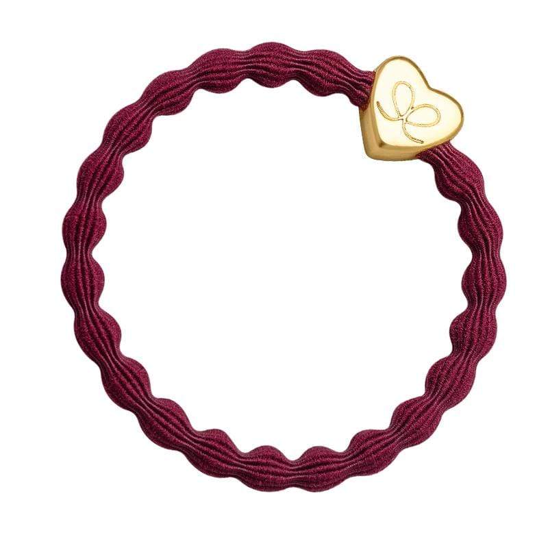 by Eloise LONDON Hair Band Burgundy Red with Gold Heart Hairband with Charm