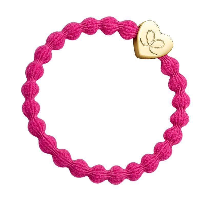 by Eloise LONDON Hair Band Fuchsia with Gold Heart Hairband with Charm