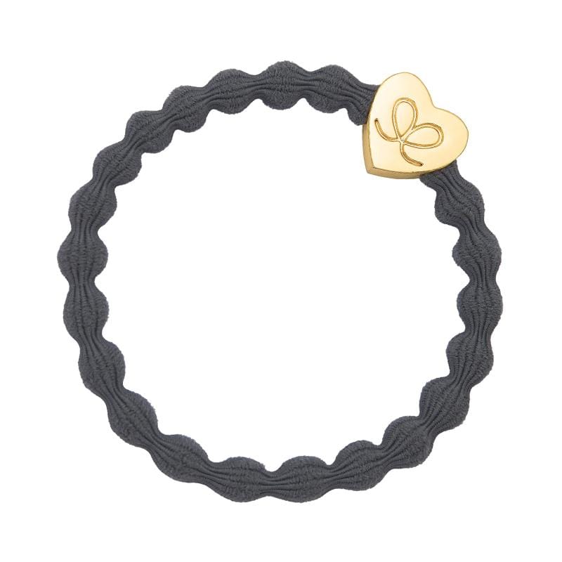 by Eloise LONDON Hair Band Grey with Gold Heart Hairband with Charm