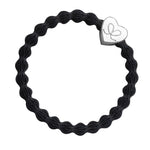 by Eloise LONDON Hair Band Black with Silver Heart Hairband with Charm