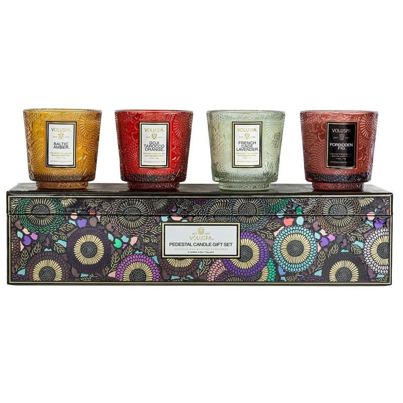 Voluspa Candle Japonica Best Sellers Pedestal Candle Gift Set