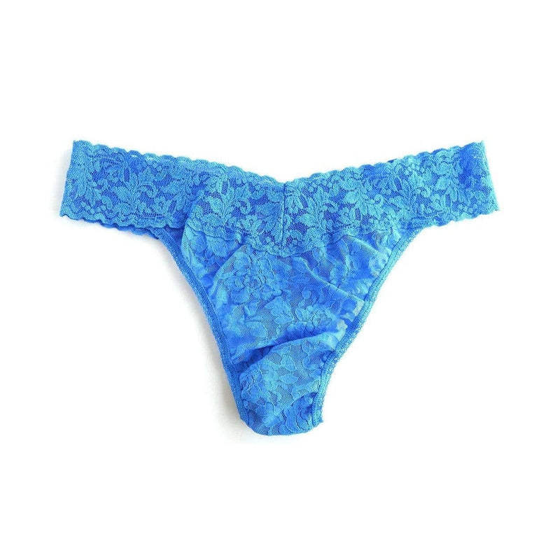 Hanky Panky Thong Laguna Blue Rolled Signature Lace Low Rise Thong