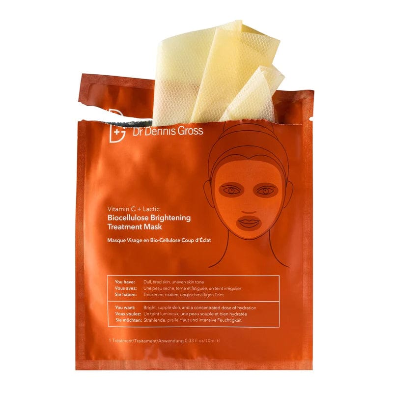 Dr. Dennis Gross Face Spray Vitamin C Lactic Biocellulose Brightening Treatment Mask