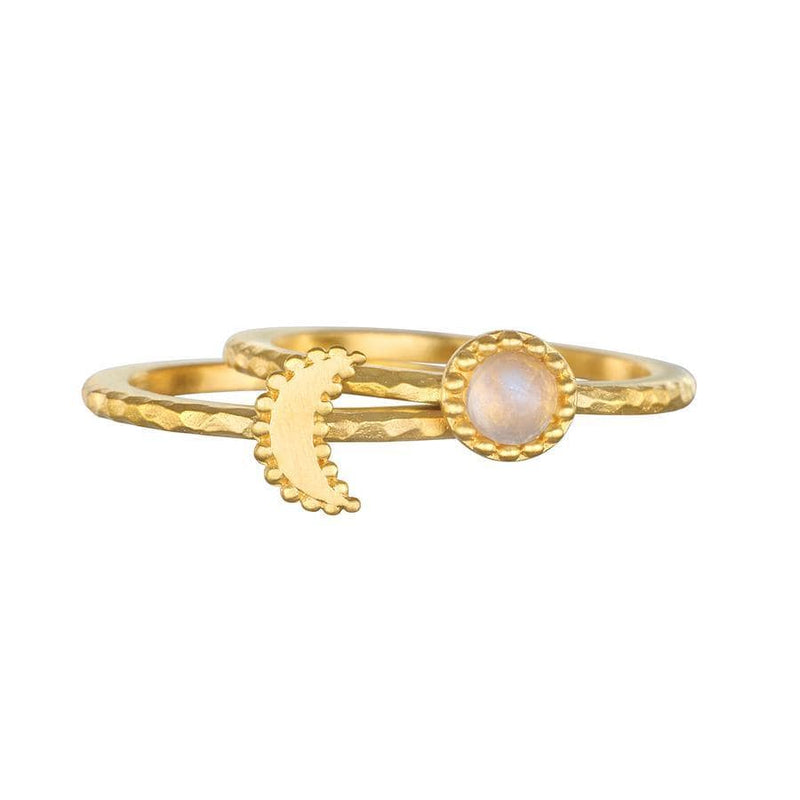 Satya Jewelry Ring 6 Goddess Rising Moonstone Double Ring Set