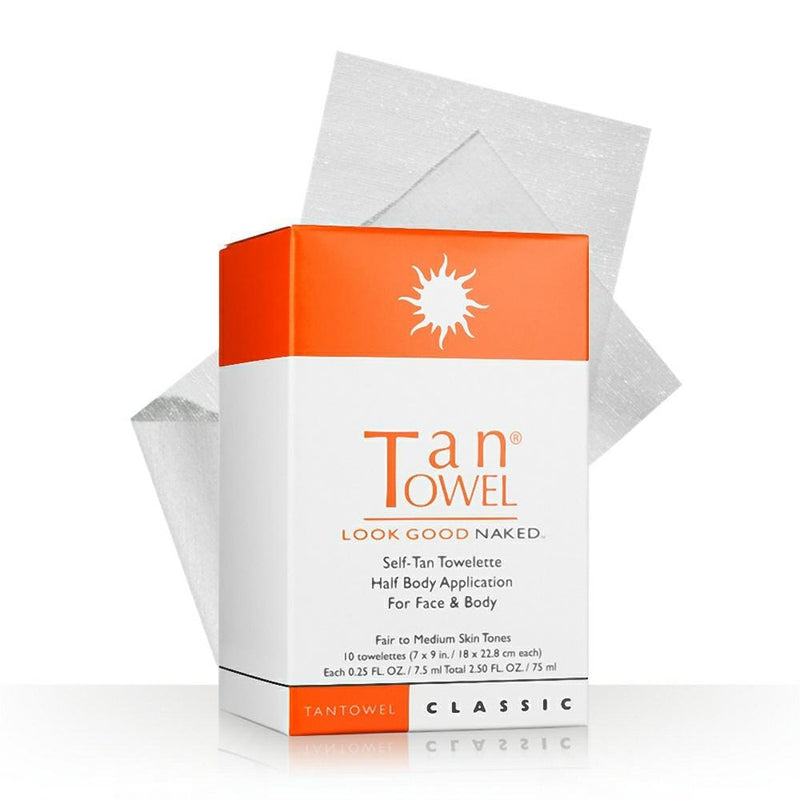 Tan Towel Self-Tanner 10 Towelettes - Half Body Tan Body Tan Towelettes Classic