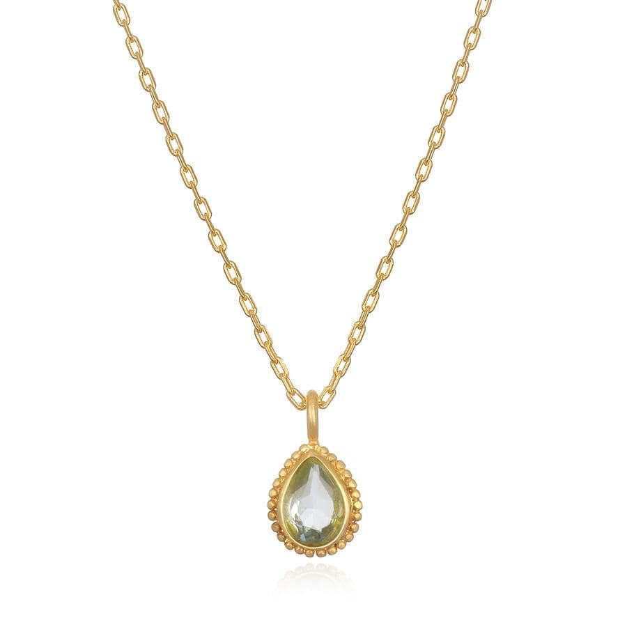 Satya Jewelry Necklace Aquamarine Gemstone Gold Necklace