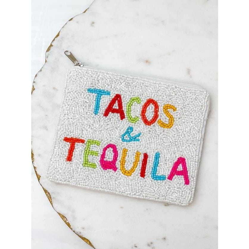 Prep Obsessed Beaded Pouch Tacos & Tequila Beaded Zip Pouch